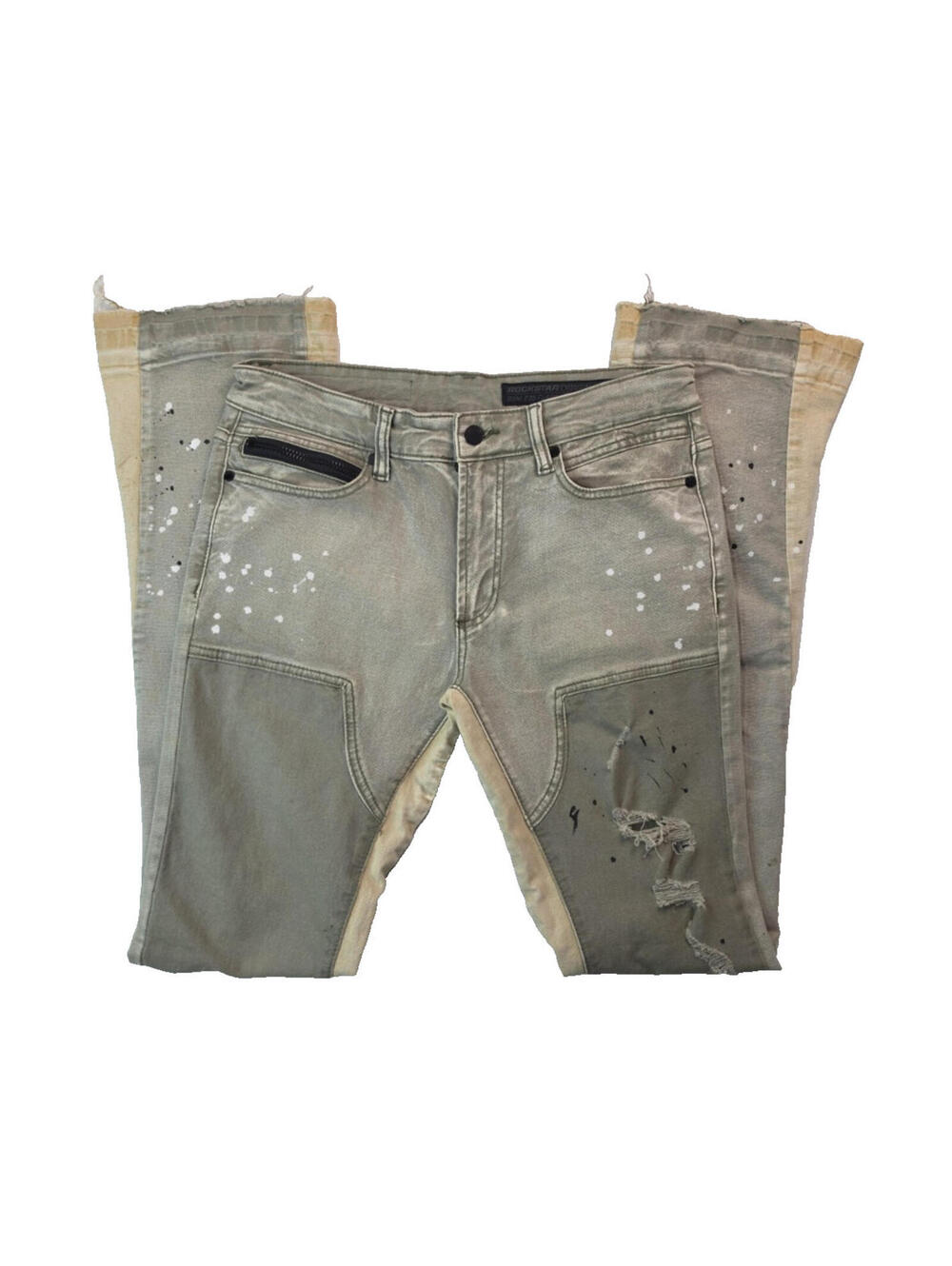 Rockstar Original RSM 205 Double Knee Stacked Flare Denim Jeans Mens Size 34x35